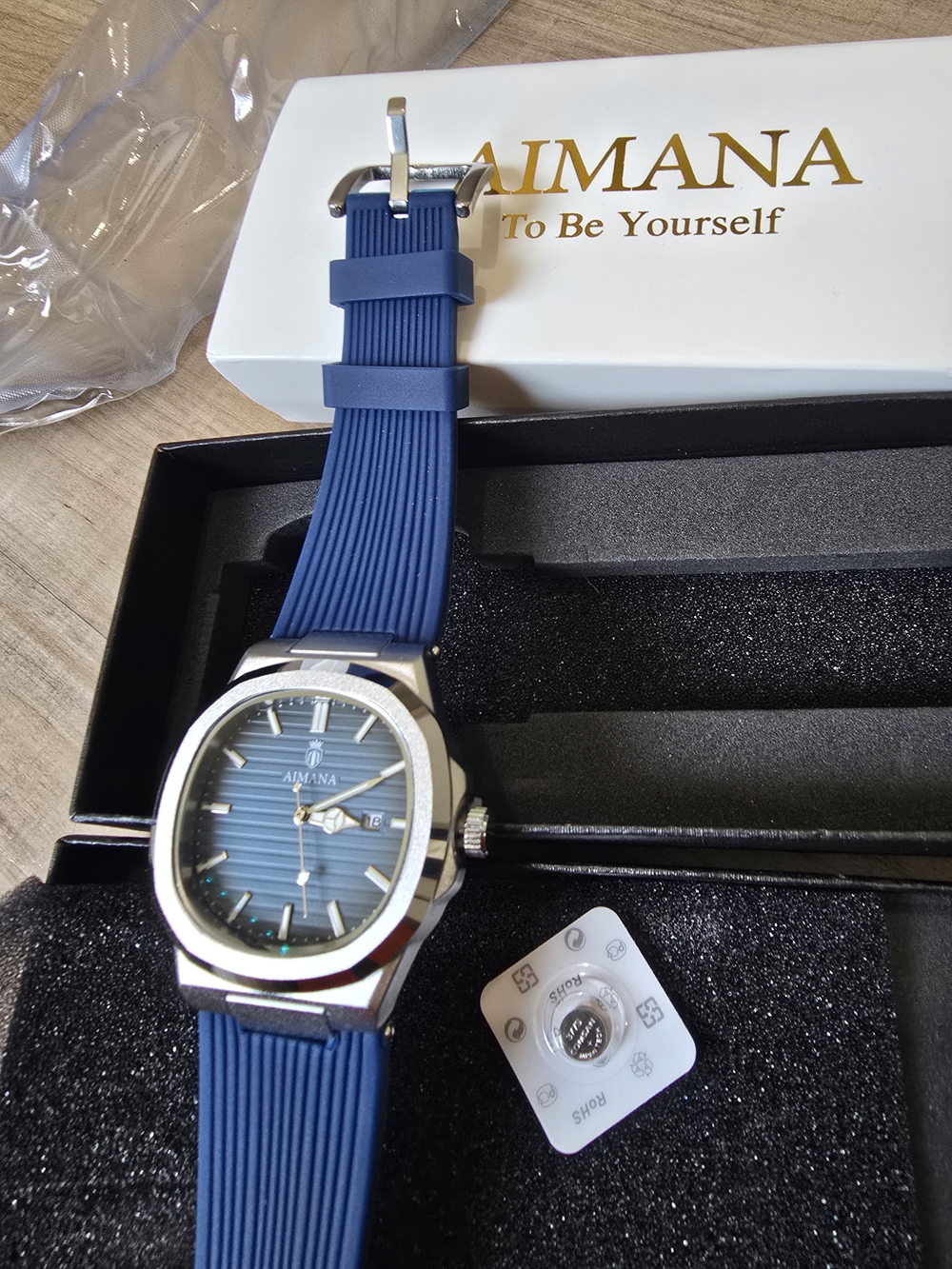 Blue Men's Silicone Strap Watch